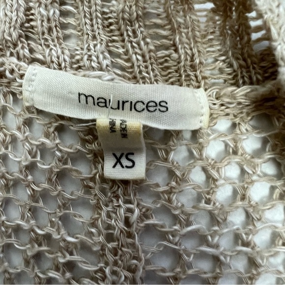 MAURICES Women’s Long Cardigan Open Loose Knit Sweater Sz XS Beige/Tan Color LS - Picture 9 of 13